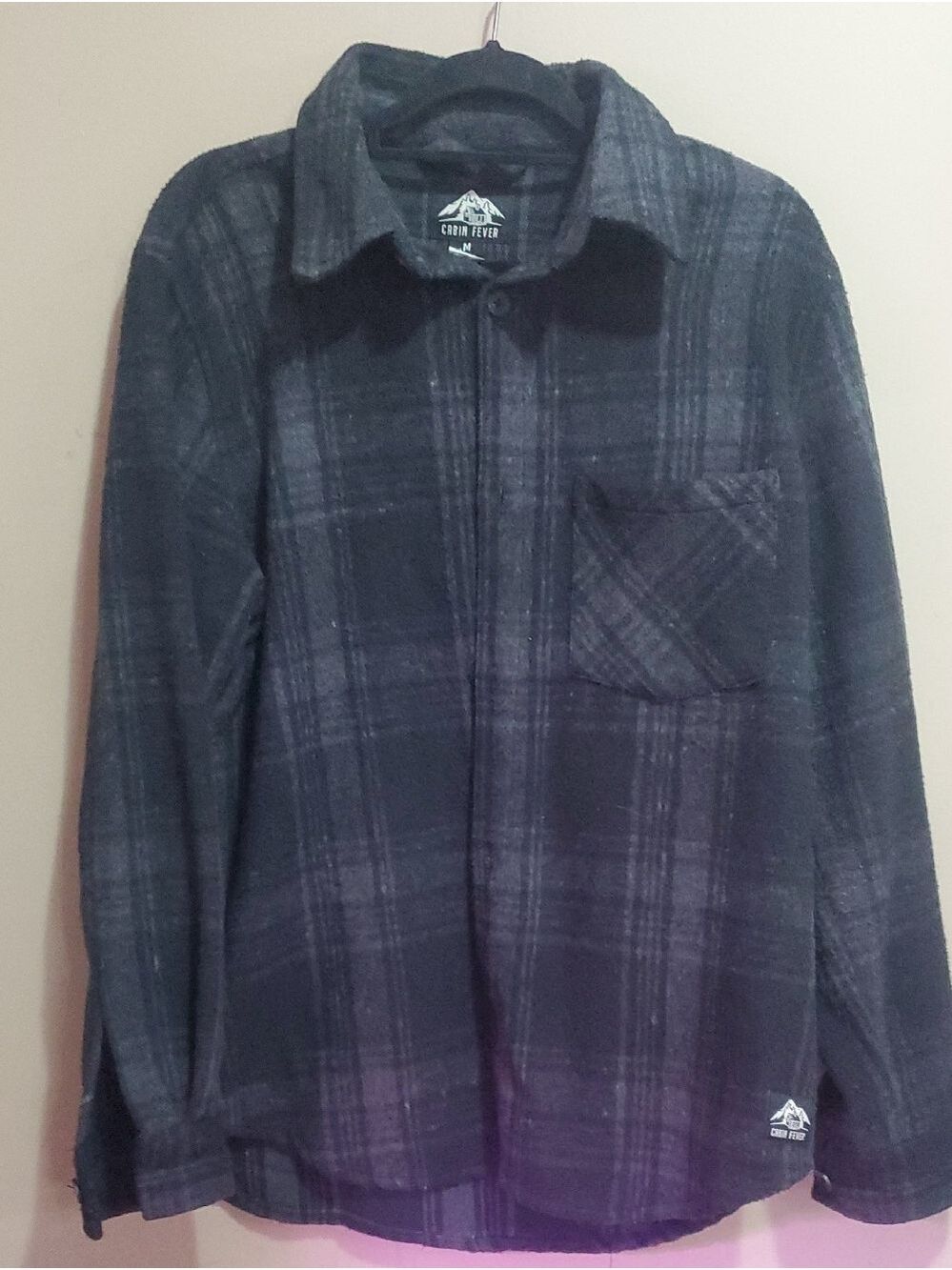 Cabin Fever Black Plaid Button Down Shirt Jacket